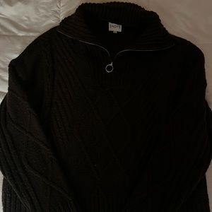 SNDYs Revolve Chocolate Brown Quarter Zip Sweater